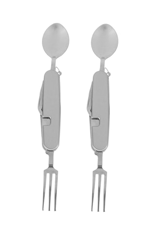 2 Adet Açık Hava Çok Amaçlı Sofra Takımı Taşınabilir Gereçler Piknik Çatal Bıçak Takımı Kamp Kaşık Çatal Katlanabilir Çatal Diğer