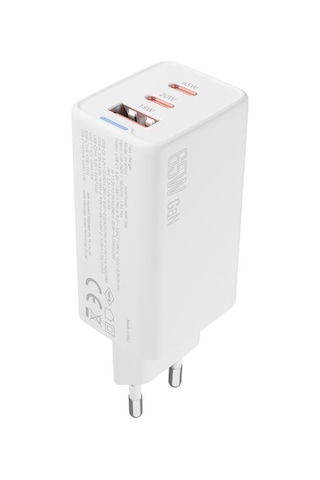 S-link Sl-ecg65 2 Usb-c + Usb-a Gan Pd 65w / Qc 18w Type Gan Pd/pps Beyaz Ev/notebook Şarj Adaptör