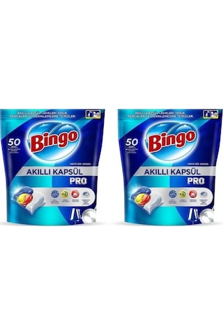 Bingo Akıllı Kapsül Pro Bulaşık Makinesi Deterjanı 2 x 50 Tablet