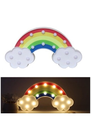 Led Işıklı Gökkuşağı Gece Lambası Dekoratif Duvara Asılabilir Çocuk Odası Lambası Çok Renkli