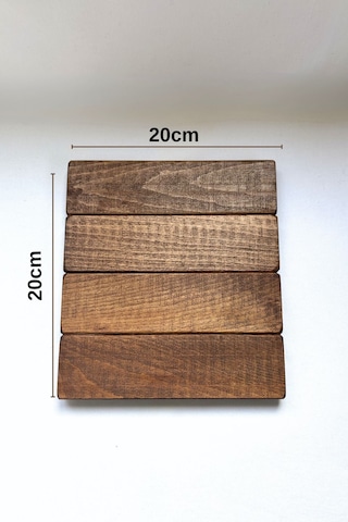 Dekoratif Kahverengi 1. Sınıf Masif Ahşap El Yapımı Sunum Altlığı