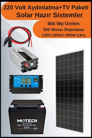 N&D Lighting Tv+aydınlatma Short Mono Solar Paket 220 Volt-800wp