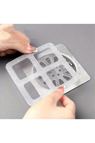 10 Adet Yapışkanlı Gider Süzgeci - 10x10 Cm 0.2mm Kenar Kalınlığı