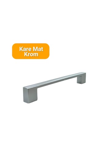 4 Adet Kare Mat Krom Metal Mobilya Kulpu 128mm Krom