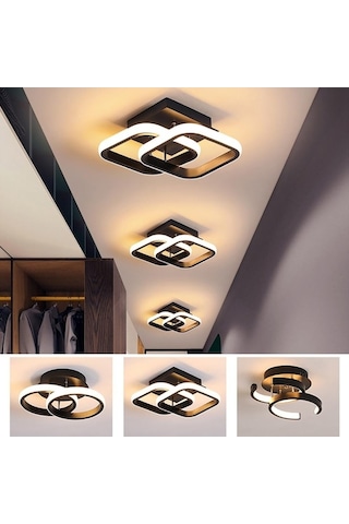 Novahub Double Square Ac85-265v Metal Tavan Işık Kısılabilir Aydınlatma Koridor Koridor Giriş Yolu Koridor Armatürleri Akrilik Ev Kapalı Lamba Diğer Diğer