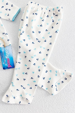 Babymod Önden Çıt Çıtlı Pati Desenli Ikili Bebek Takımı Bej