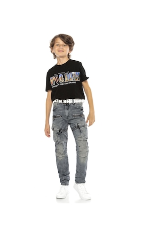 Cipo & Baxx Cdk111 Biker Stil Kargo Cep Çocuk Kot Pantolon 001