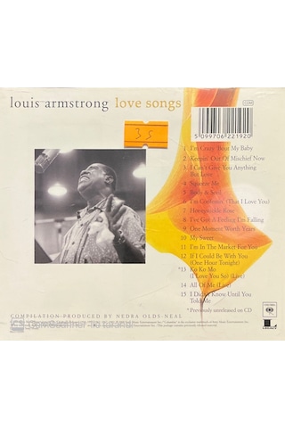 Plak Değildir Cd Dir Cd Louis Armstron Love Songs Jazz Cd