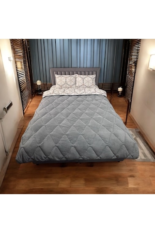 Wellsoft Yorgan Çift Kişilik Uyku Seti & Lastikli Çarşaflı