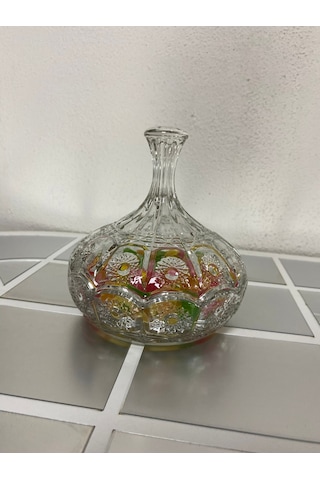 Bohemia Kapaklı Cam Şekerlik Lokumluk İkramlık Drajelik 230 Ml