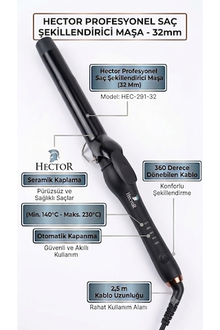 Hector Profesyonel Saç Şekillendirici Maşa 32 Mm