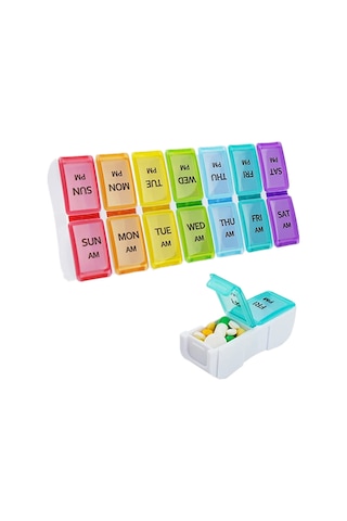 Xiyyadms Haftalık 14 Bölmeli İlaç Kutusu - Su Geçirmez, Nem Engellediği, Kolay Taşınabilir, Gıda Seviyesi Pp Malzeme, İlaç Ve Küçük Eşyalar İçin Saklama Kutusu Beyaz