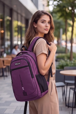 4 Bölmeli Ergonomik Okul Lise Üniversite Ve Günlük Çok Fonksiyonlu Geniş Hacimli Şehir Ve Seyaha... Mor