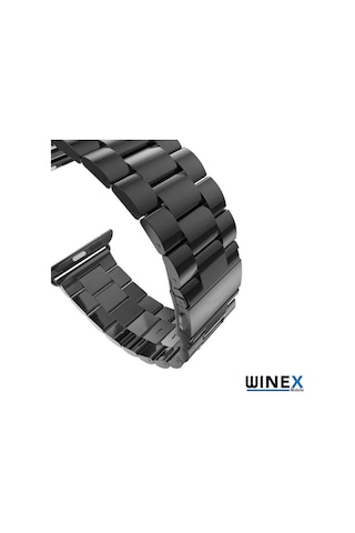 Winex 42-49mm Yeni Nesil Akıllı Saat Kordonu Metal Siyah