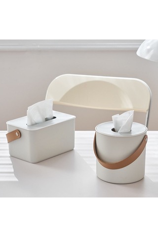 Sones Taşınabilir Ev Mendil Kutusu Sehpa Restoran Masaüstü Peçete Saklama Kutusu, Stil: Yuvarlak