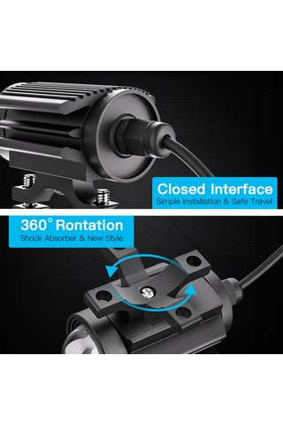 Padalink Motorcycle Led Feneri 60w 60000lm - Sarı Beyaz İki Renkli Işık, 600ft Projektör Mesafesi, 50000 Saat Ömür, Ip67 Su Geçirmez