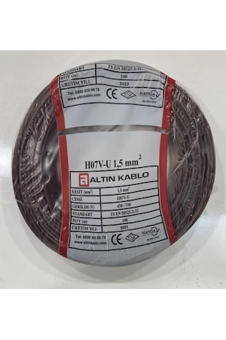 Altın Kablo H07v-u 1,5 Mm² Nya Kablo Tek Damar Kahverengi 100m