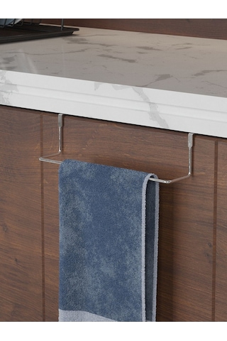 Suntel Dolap Kapağına Geçmeli Havluluk Askı Aparatı Chrome Gri