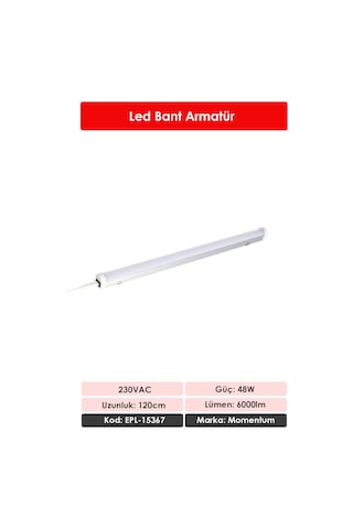 Momentum Lineer Led Armatür T10 7000k 230vac 40w 120cm Epl-15367 Beyaz