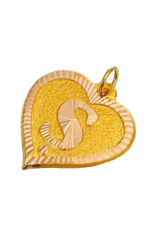 0.25 Gram 14 Ayar Ş Harfi Kalp Kolye Ucu
