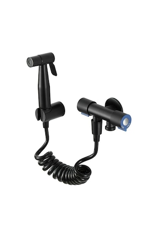 Dinosaurs 2m Paslanmaz Çelik Tuvalet Musluk Seti - Siyah Altın