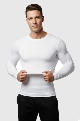 Deepsea Erkek Beyaz Uzun Kollu Sıfır Yaka Sweat 230042 Beyaz
