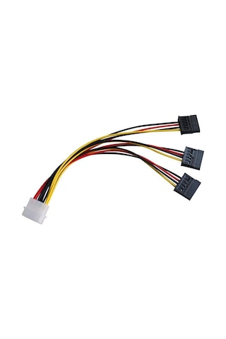 Ancheyn Üçlü 3 Port İde Molex Sata Power Hdd 4 Pin Güç Kablosu 5101