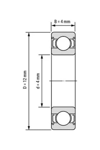 Kwc 604-2rs Minyatür Rulman 4x12x4mm 20 Adet