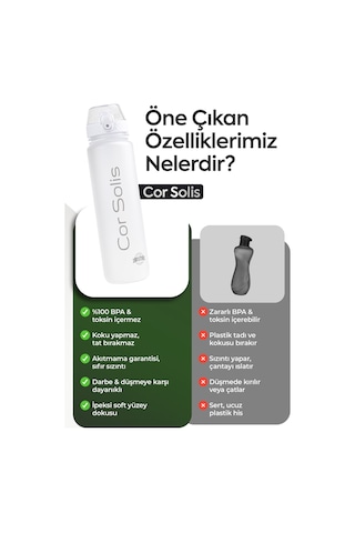 Cor Solis Tritan Suluk Pipetli 1 Litre Sporcu Su Matarası Akıtmaz Sızdırmaz Spor Su Şişesi Sporcu Suluğu Sporcu Matarası Bpa Içermez Kadın Erkek Çocuk Yetişkin Okul Ofis Spor Salonu Gym Beyaz