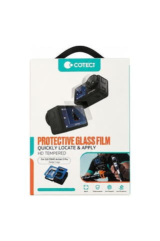 Djı Osmo Action 5 Pro Uyumlu Kolay Uygulama Aparatlı 9h Cam Koruyucu Seti Şeffaf