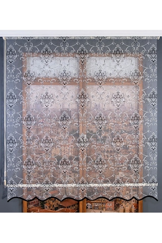 Çift Mekanizmalı Simli Tül Stor Perde Beyaz-siyah