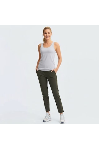 Move Yoga Pantolon Yüksek Bel Bağcıklı Rahat Kesim Spor & Günlük Alt Haki