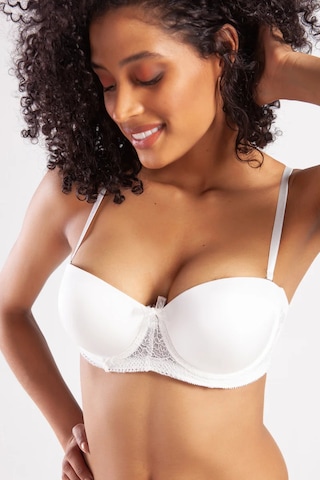 Melonika Golshan Gala Push-up Strapless Bra, Ekru Konforlu Ve Şık Sütyen, Strapless Çok Renkli