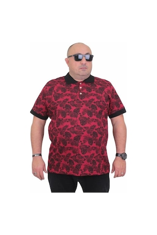 Starbattal Erkek Büyük Beden Polo Yaka Tişört Hawai 24455 Bordo-Bordo