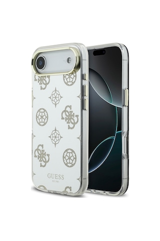 Apple Uyumlu iPhone 17 Air Kılıf Guess Lisanslı Metal Kamera Çerçeveli Simli Peony Aynalı Kapak Gold Gold