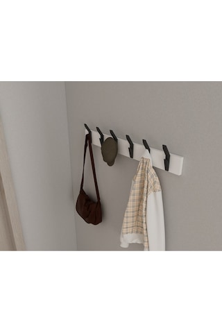 Hepsi3boyutlu Modern Duvar & Kapı Kanca Askılık - 6 Adet Siyah Kanca Askılık - Model No : 3 Siyah