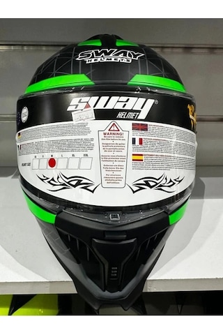 Sway Sw-865 Motosiklet Kaskı Yeşil Gri Siyah