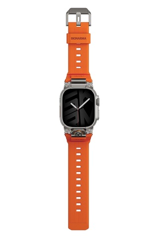 Watch Ultra 49mm Uyumlu Skinarma Talon Serisi Suya Dayanıklı Silikon Kordon Turuncu