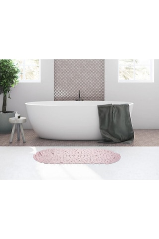 Banyo Duş Ve Küvet Kaydırmazı Vantuzlu Paspas 34x68 Cm Pembe Renk Pembe