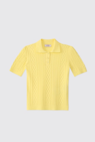 Panço Kız Çocuk Polo Yaka Sarı Triko 2611GK18004