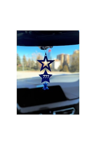 Stellar Bear Charm 2 Harfli Yıldız & Ayıcık Araba Dikiz Ayna Süsü Kişiye Özel Araç İçi Aksesuar