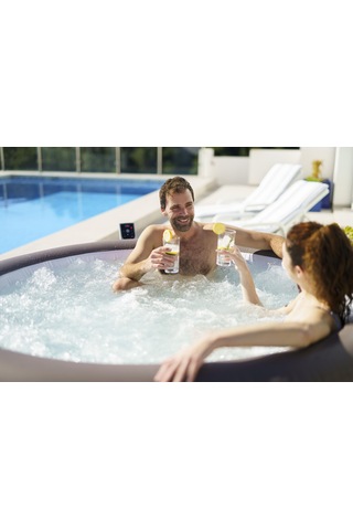 Lay-z-spa Dominica Smart Hydrojet 6001s Enerji Tasarruflu Şişme Spa Havuzu, Mobil Uygulama Kontrollü, 4-6 Kişilik Gri
