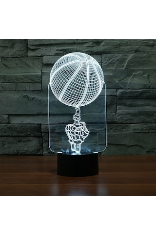 Soulader Uzaktan Kumandalı Dekoratif Basketbol Tasarımlı 3d Led Işık Gece Lambası Çok Renkli