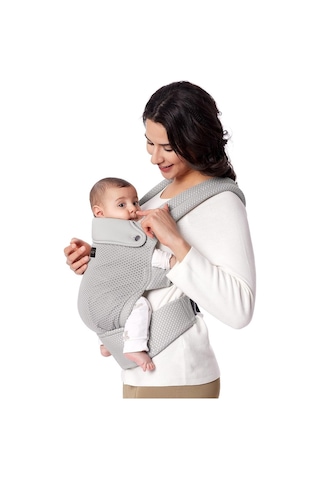 Momcozy Ergonomik Mesh Bebek Taşıyıcı, Hafif ve Konforlu 3- 20 Kg Geliştirilmiş Bel Desteği, Air Mesh Grey Portbebe
