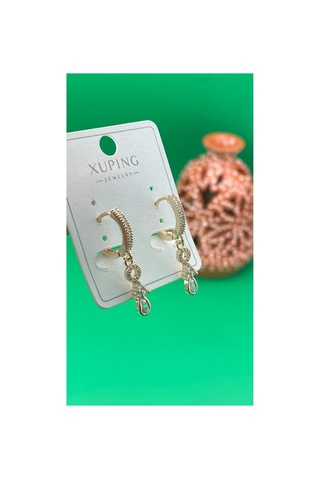 Xuping Rose Gold Renginde Sallantılı Şık Zirkon Taşlı Küpe Altın