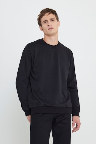 AC&Co / Altınyıldız Classics Standart Fit Normal Kesim Bisiklet Yaka Erkek Sweatshirt Siyah