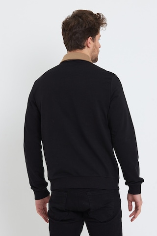 Polostate Erkek 2 İplik Pamuklu Regular Fit Polo Sweat Siyah Gömlek Siyah
