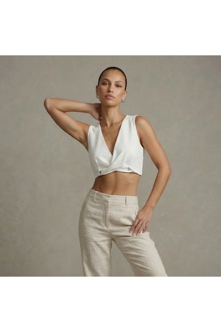 Vaura Z Burgulu Crop Top Beyaz