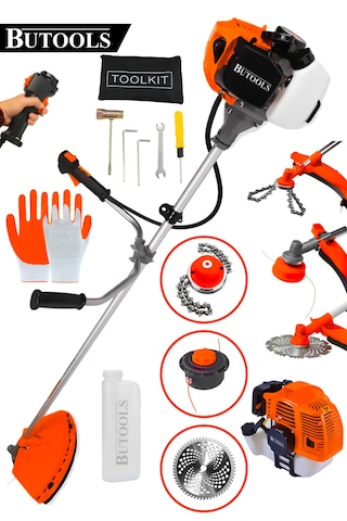 Butools BS-25 Yan Tipi Benzinli Motorlu Ot Çalı Tırpanı Çim Biçme Makinesi Tırpan