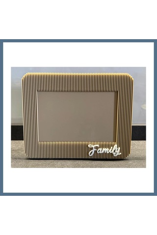Buradabulabilirsin 3d Baskı Japandi Tarzı Çizgili Fotoğraf Çerçevesi 10x15 Cm Masaüstü Yatay Çerçeve Bej Bbz